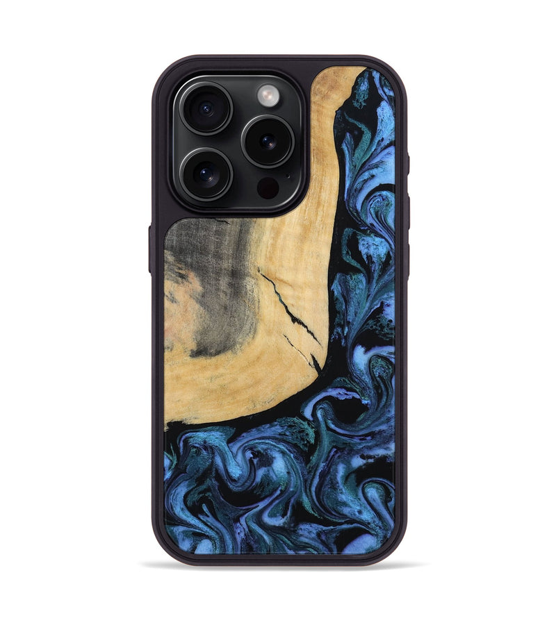 iPhone 15 Pro Wood Phone Case - Taryn (Blue, 791476)
