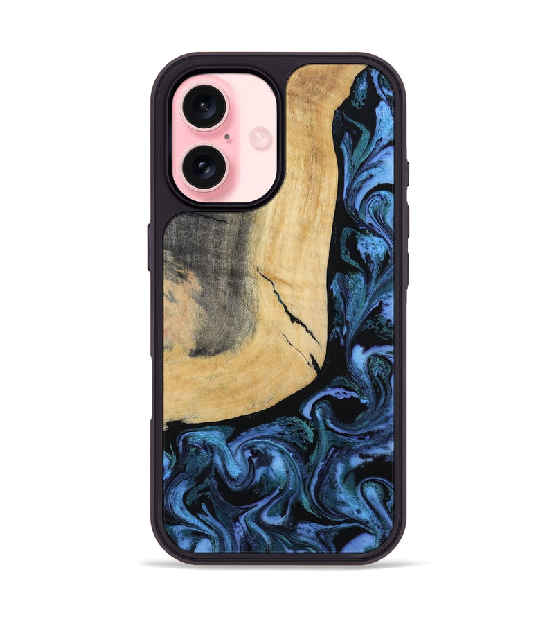 iPhone 16 Wood Phone Case - Taryn (Blue, 791476)