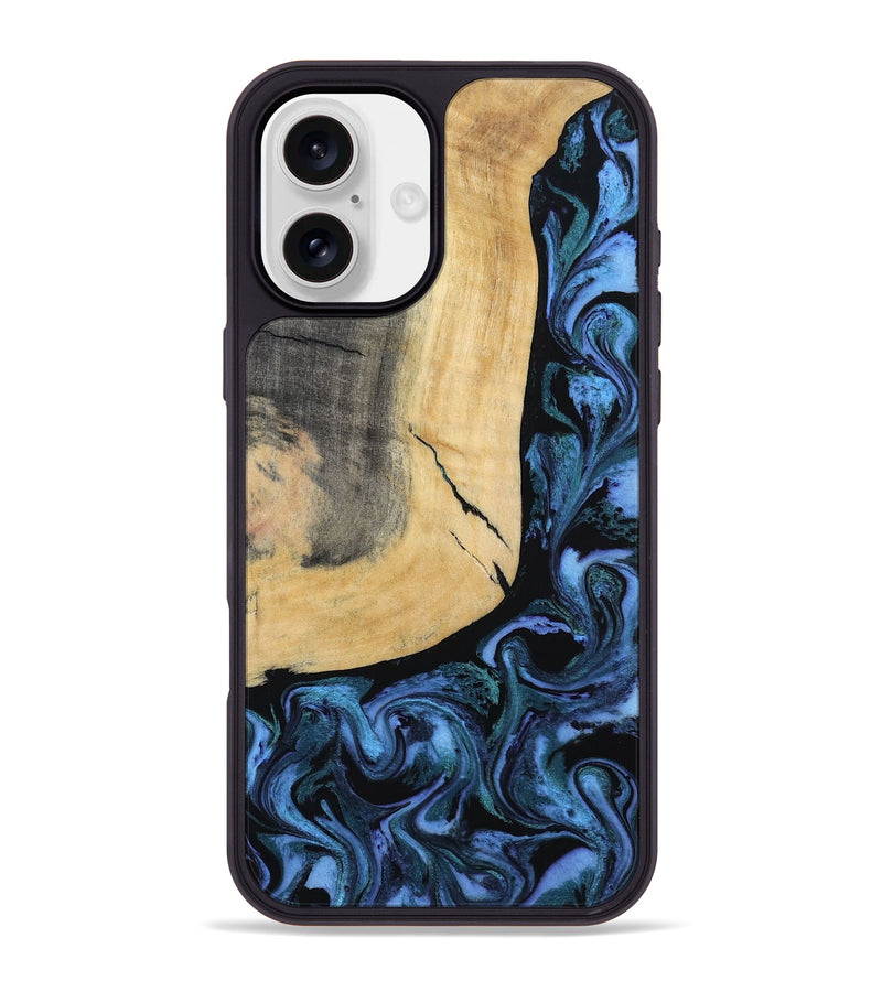 iPhone 16 Plus Wood Phone Case - Taryn (Blue, 791476)