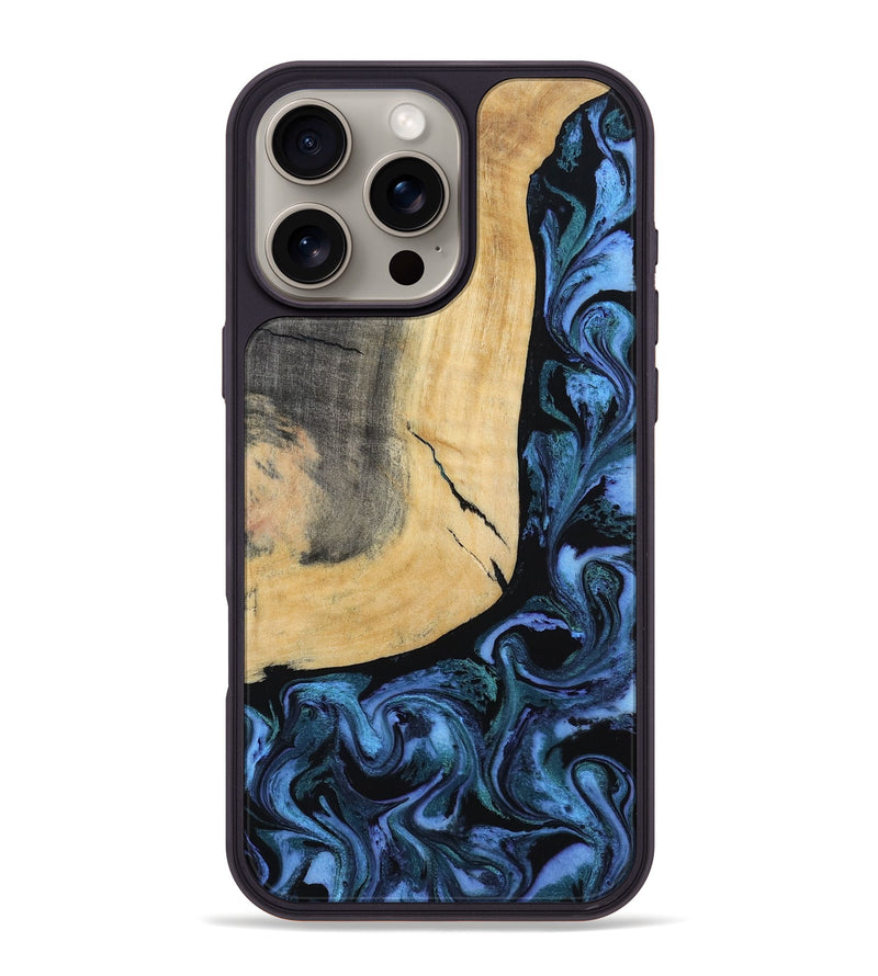 iPhone 16 Pro Max Wood Phone Case - Taryn (Blue, 791476)