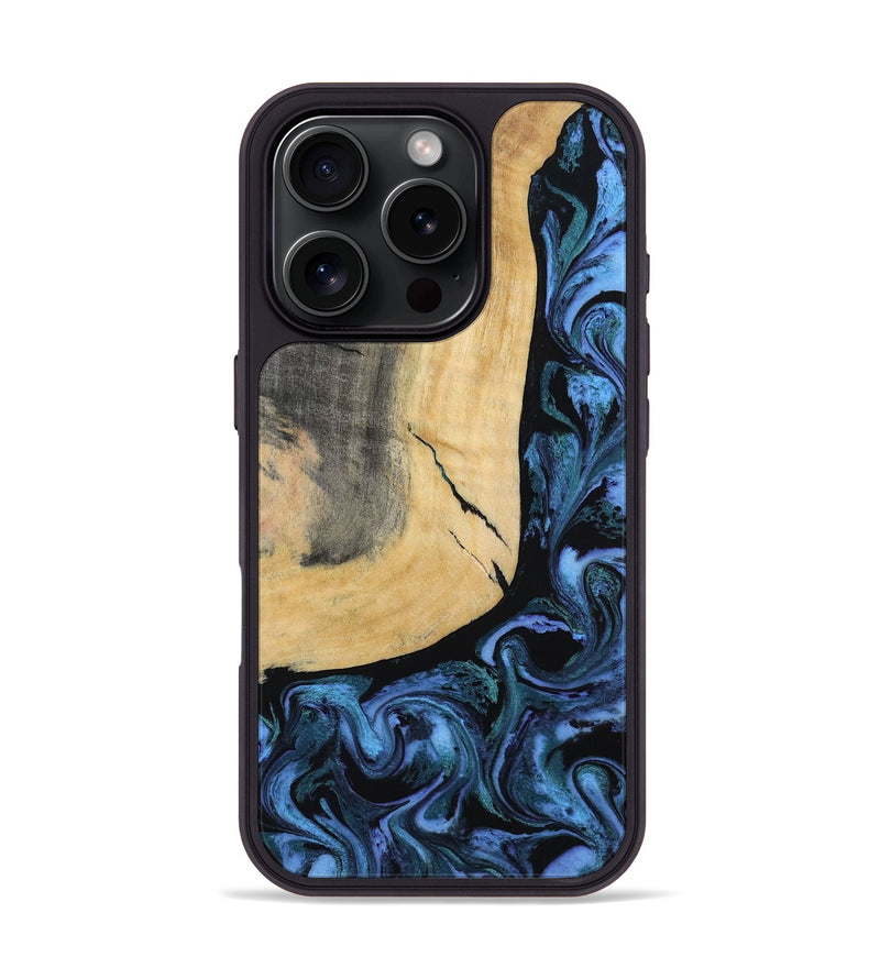 iPhone 16 Pro Wood Phone Case - Taryn (Blue, 791476)