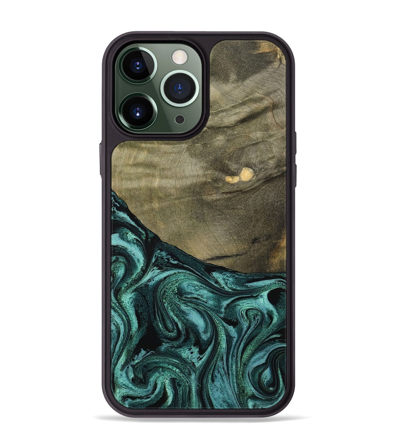 iPhone 13 Pro Max Wood Phone Case - Sanai (Green, 791479)