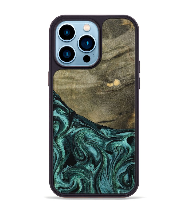iPhone 14 Pro Max Wood Phone Case - Sanai (Green, 791479)