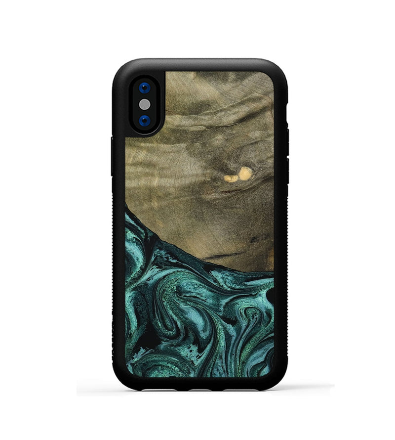 iPhone Xs Wood Phone Case - Sanai (Green, 791479)