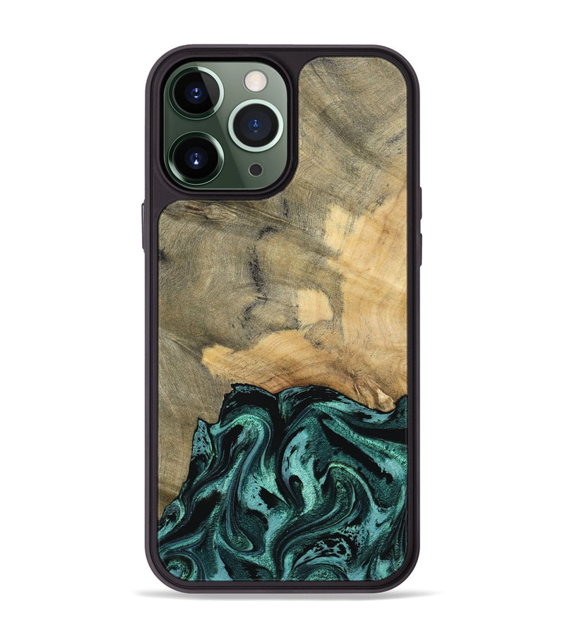 iPhone 13 Pro Max Wood Phone Case - Hendrix (Green, 791480)