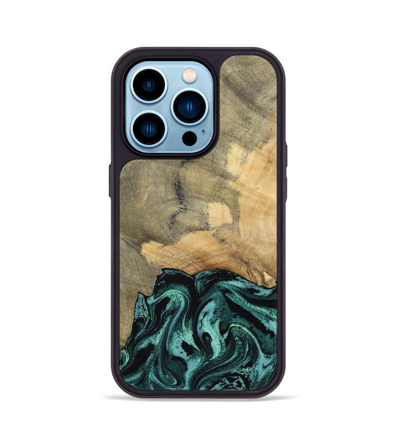 iPhone 14 Pro Wood Phone Case - Hendrix (Green, 791480)
