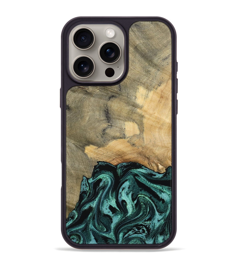 iPhone 16 Pro Max Wood Phone Case - Hendrix (Green, 791480)