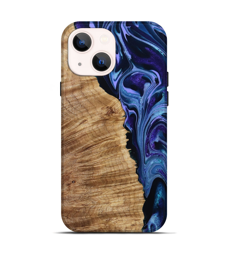iPhone 14 Wood Live Edge Phone Case - Mekhi (Purple, 791570)