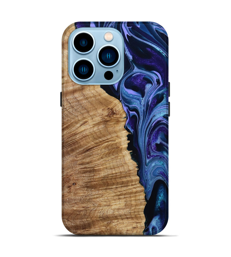 iPhone 14 Pro Wood Live Edge Phone Case - Mekhi (Purple, 791570)