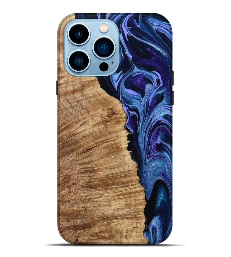 iPhone 14 Pro Max Wood Live Edge Phone Case - Mekhi (Purple, 791570)