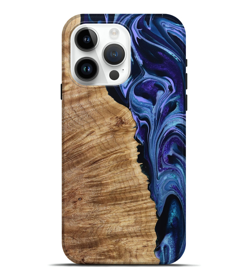 iPhone 15 Pro Max Wood Live Edge Phone Case - Mekhi (Purple, 791570)