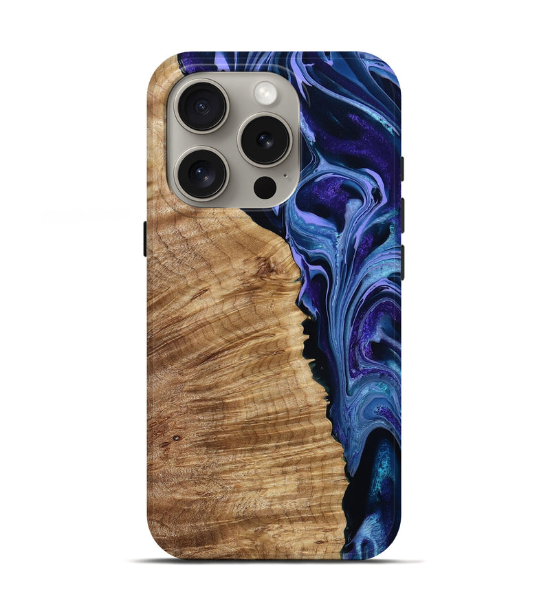 iPhone 16 Pro Wood Live Edge Phone Case - Mekhi (Purple, 791570)