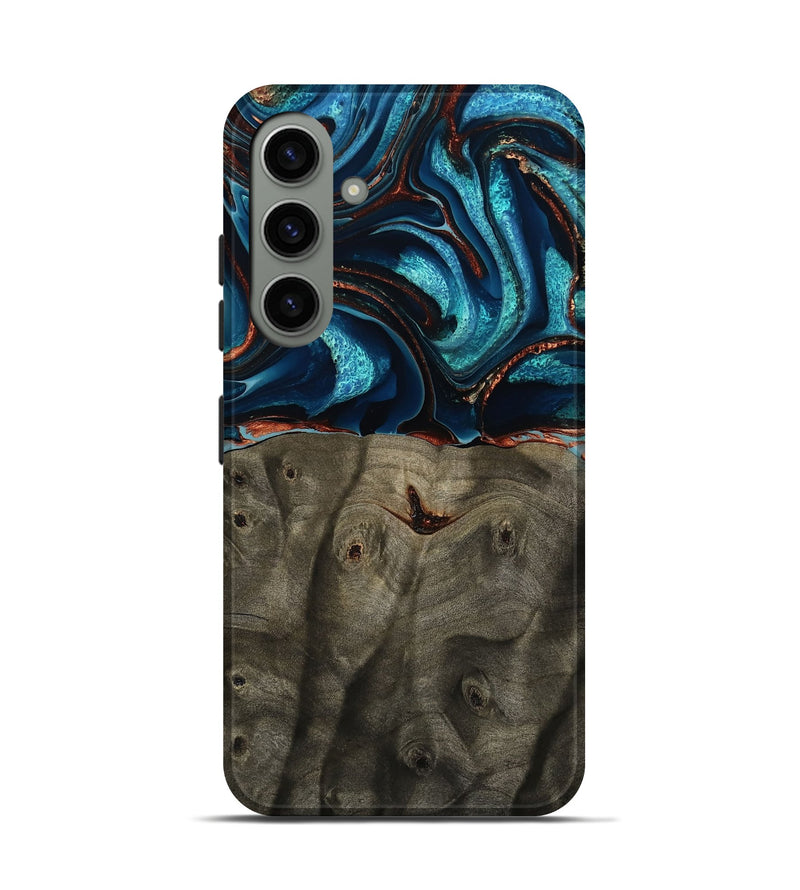 Galaxy S24 Wood Live Edge Phone Case - Westyn (Teal & Gold, 791587)