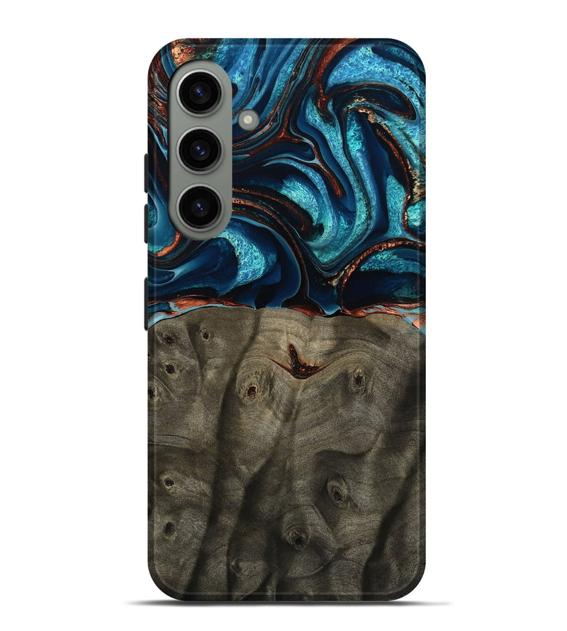 Galaxy S24 Plus Wood Live Edge Phone Case - Westyn (Teal & Gold, 791587)