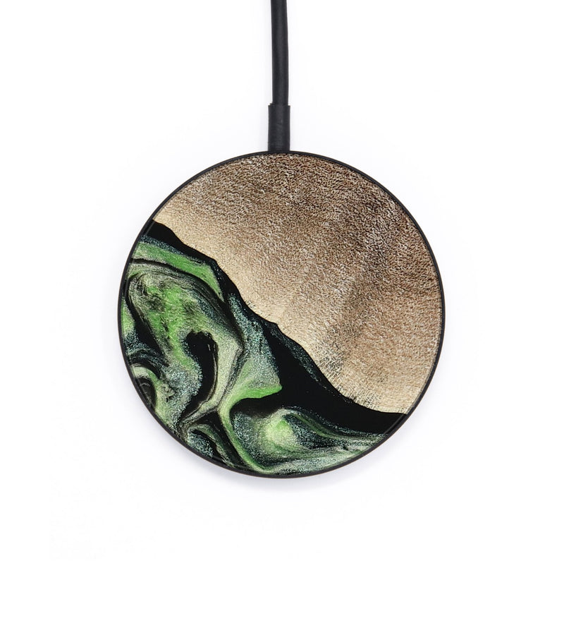 Circle Wood Wireless Charger - Trish (Green, 791822)