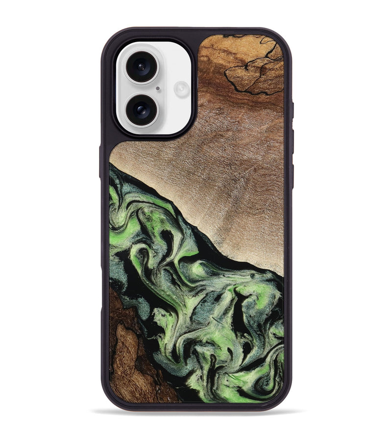 iPhone 16 Plus Wood Phone Case - Trish (Green, 791822)