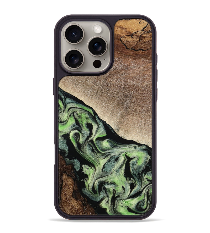 iPhone 16 Pro Max Wood Phone Case - Trish (Green, 791822)