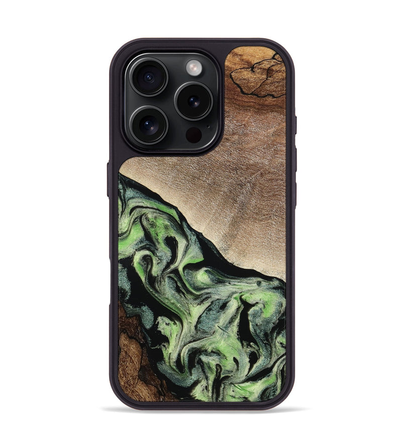 iPhone 16 Pro Wood Phone Case - Trish (Green, 791822)