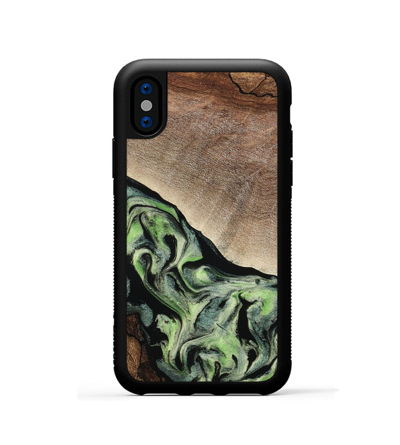iPhone Xs Wood Phone Case - Trish (Green, 791822)