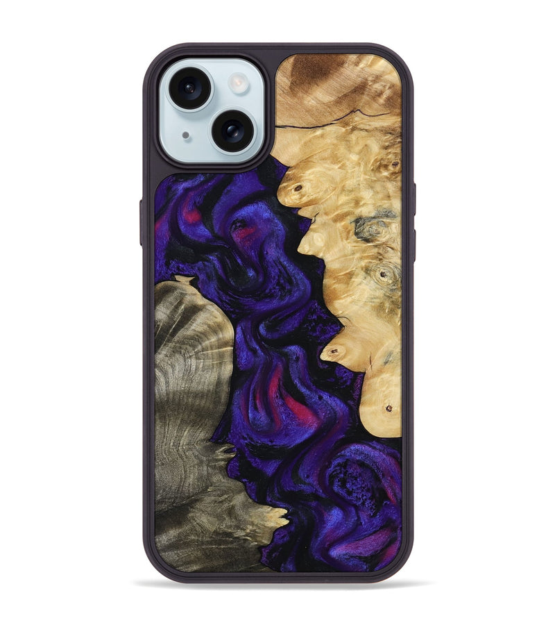 iPhone 15 Plus Wood Phone Case - Almeda (Purple, 791829)