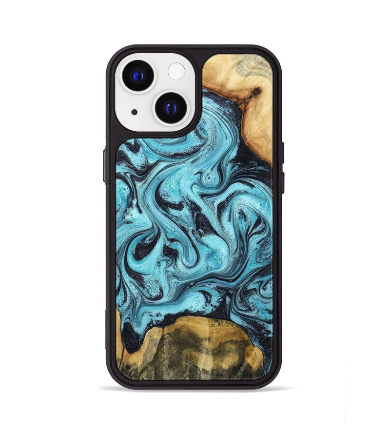 iPhone 13 Wood Phone Case - Elisa (Blue, 791844)