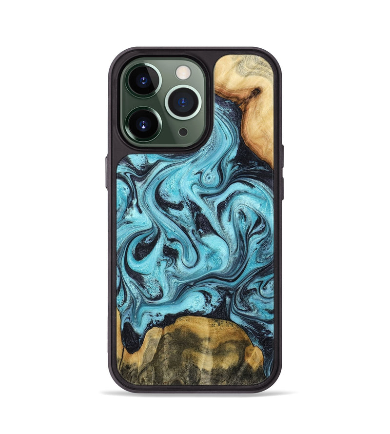 iPhone 13 Pro Wood Phone Case - Elisa (Blue, 791844)