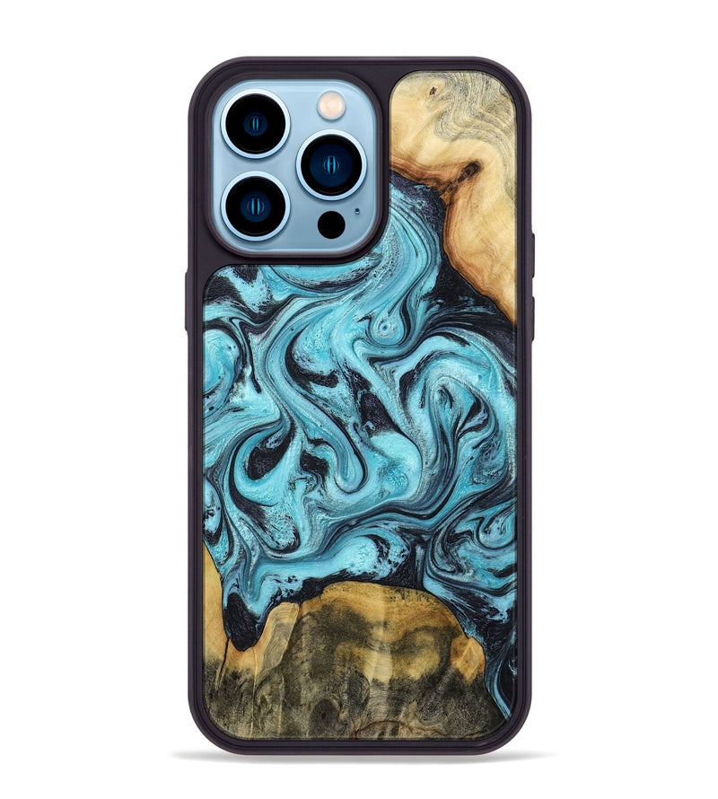 iPhone 14 Pro Max Wood Phone Case - Elisa (Blue, 791844)