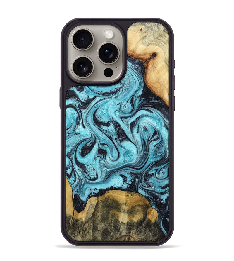 iPhone 15 Pro Max Wood Phone Case - Elisa (Blue, 791844)