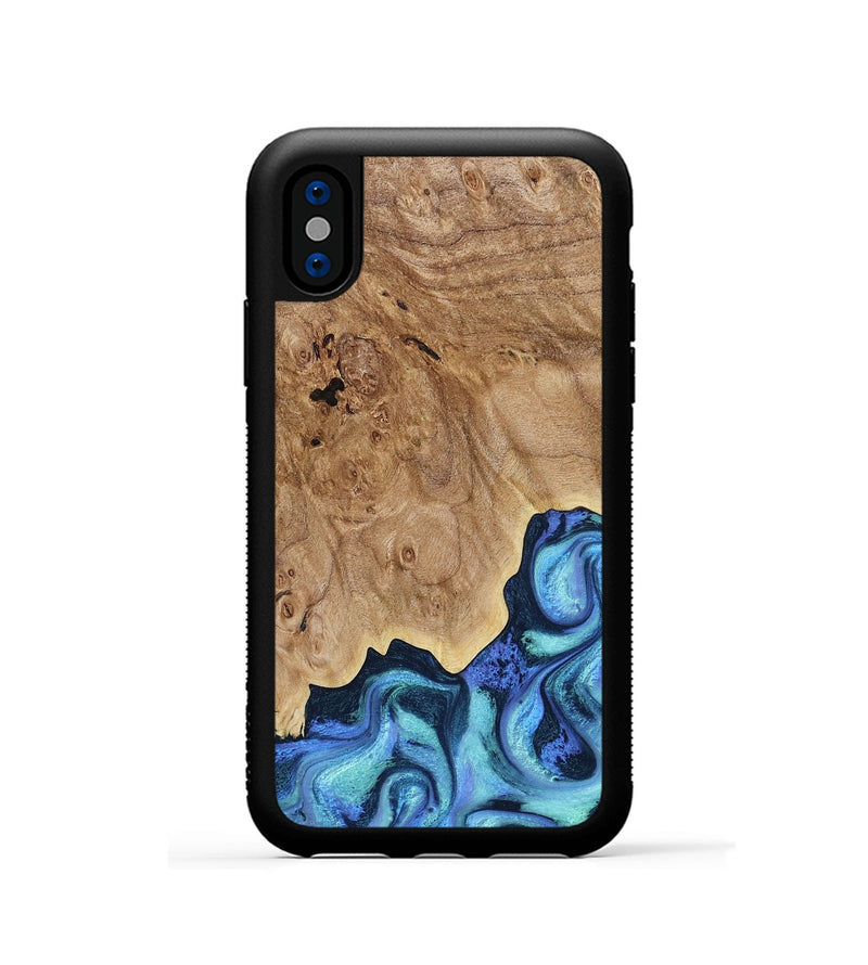 iPhone Xs Wood Phone Case - Chosen (Blue, 791846)