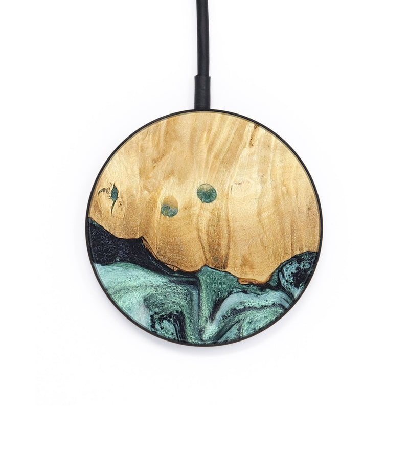Circle Wood Wireless Charger - Indigo (Green, 791858)