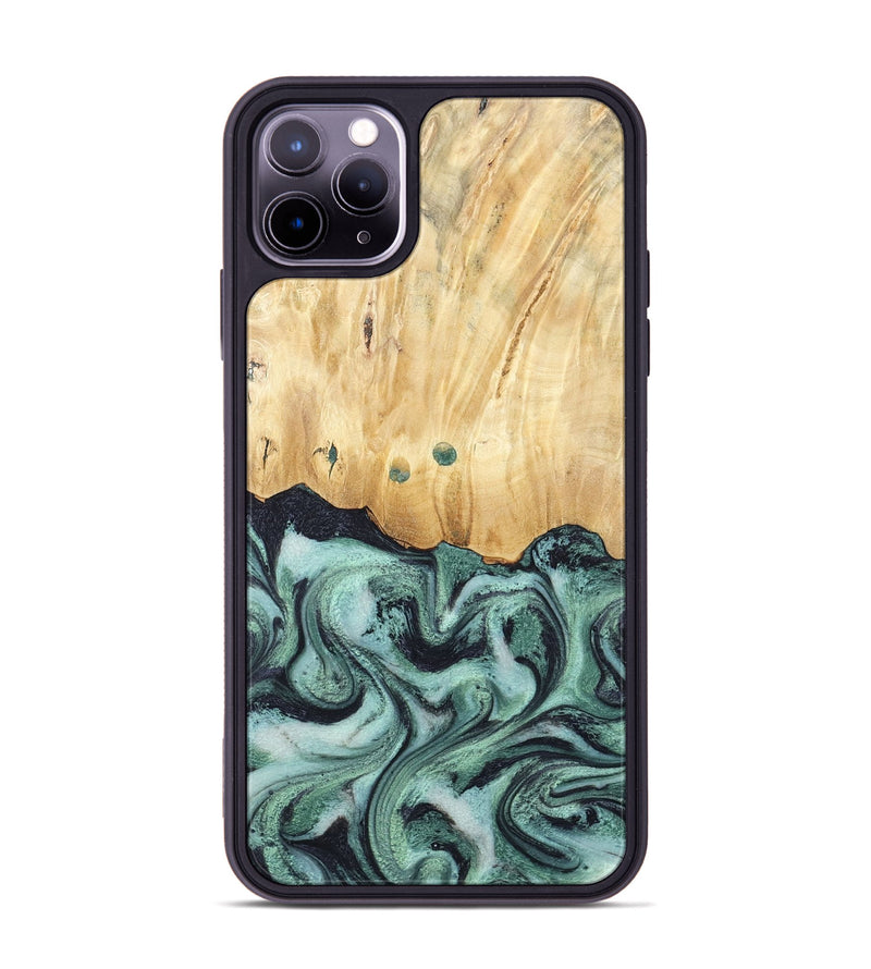 iPhone 11 Pro Max Wood Phone Case - Indigo (Green, 791858)