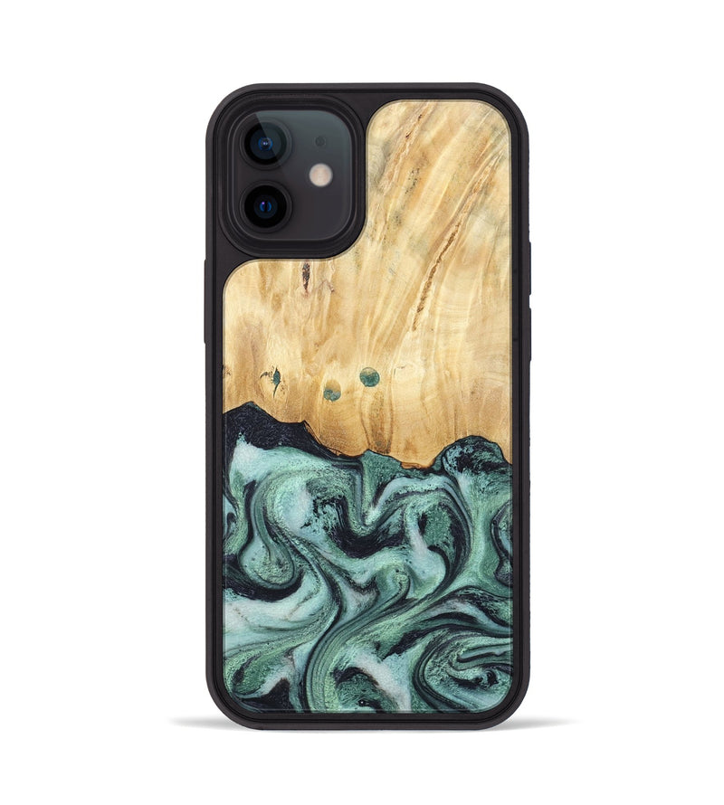 iPhone 12 Wood Phone Case - Indigo (Green, 791858)
