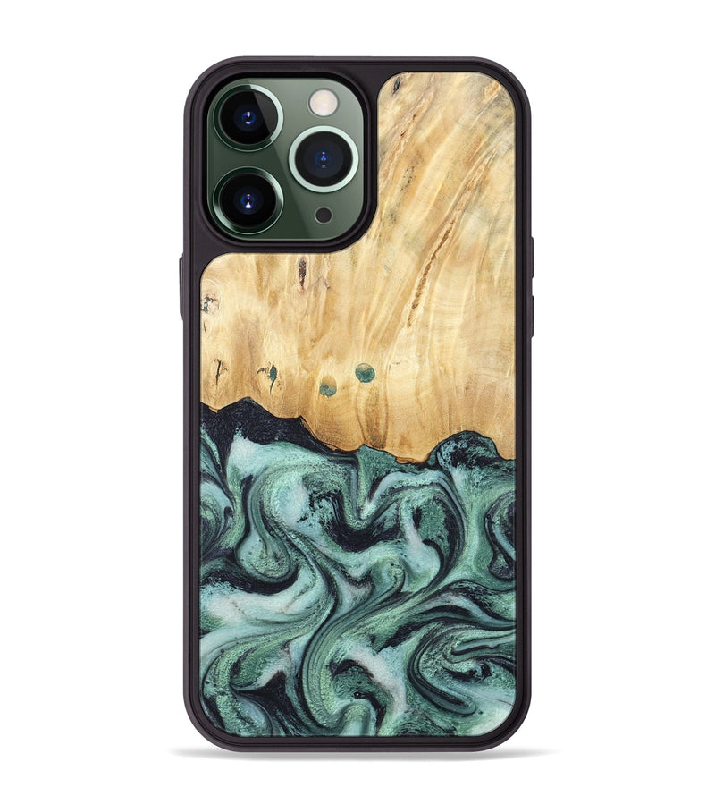 iPhone 13 Pro Max Wood Phone Case - Indigo (Green, 791858)