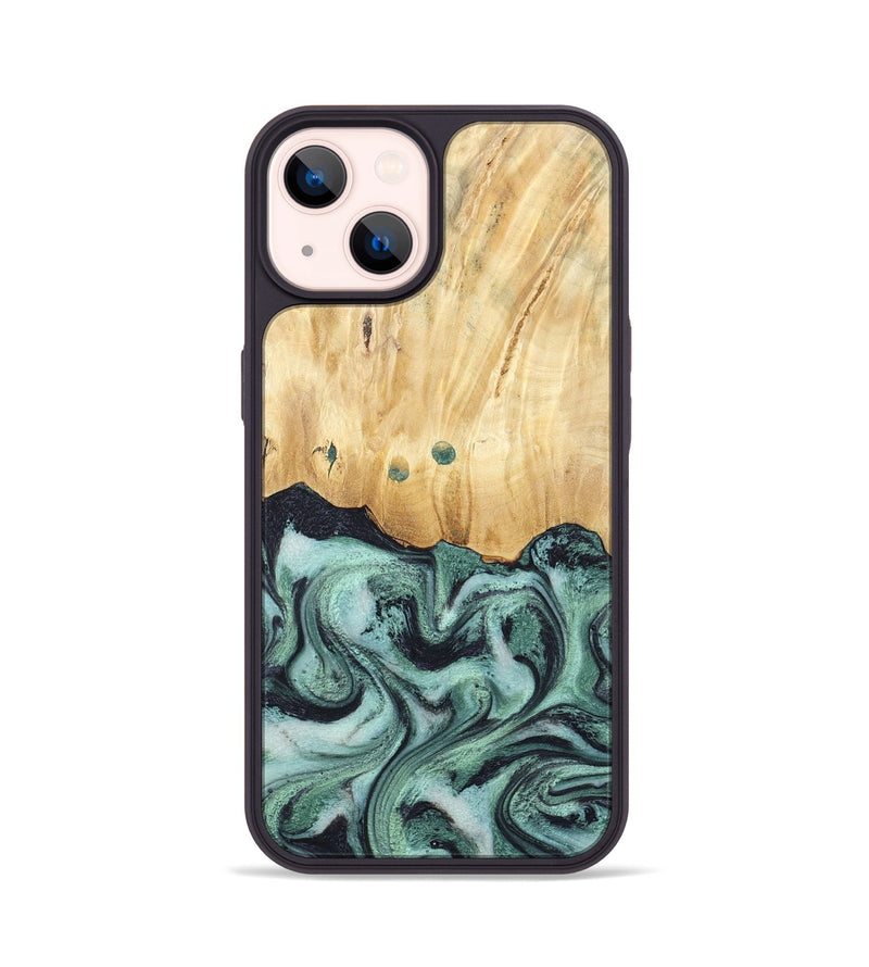 iPhone 14 Wood Phone Case - Indigo (Green, 791858)