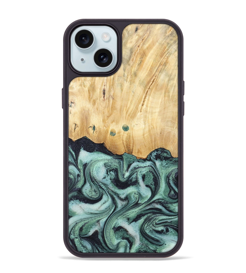 iPhone 15 Plus Wood Phone Case - Indigo (Green, 791858)