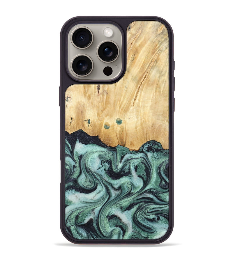 iPhone 16 Pro Max Wood Phone Case - Indigo (Green, 791858)