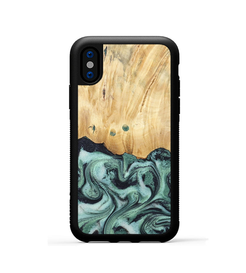 iPhone Xs Wood Phone Case - Indigo (Green, 791858)