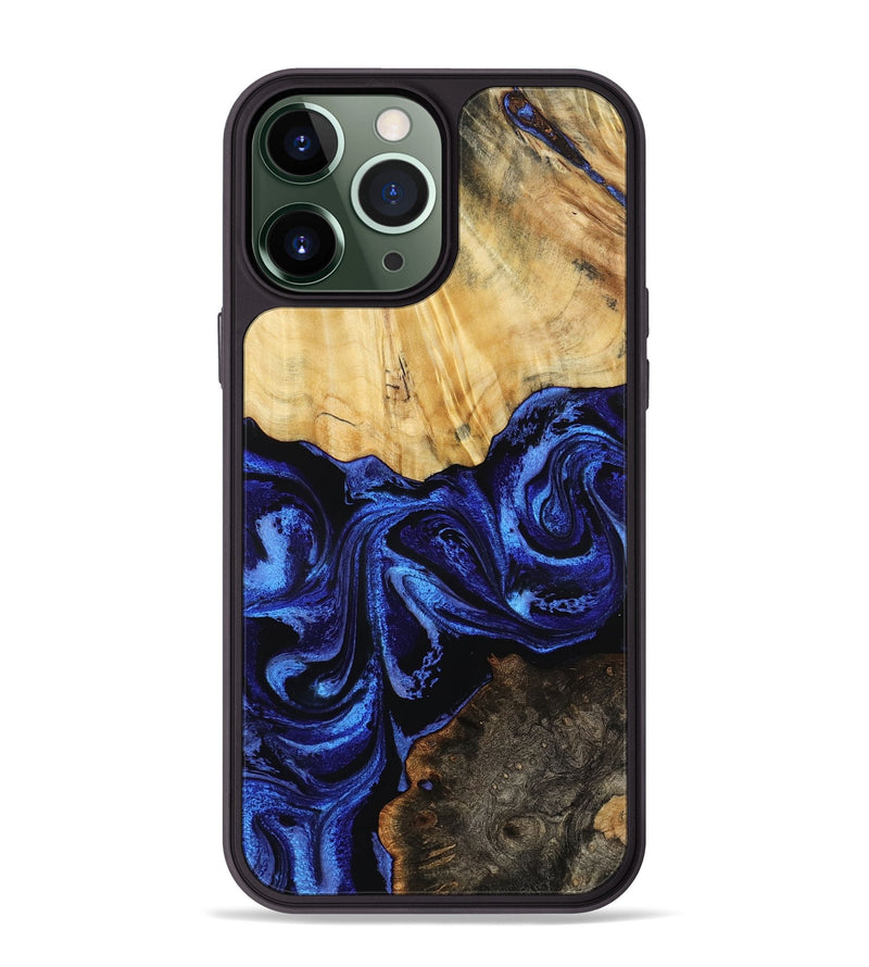 iPhone 13 Pro Max Wood Phone Case - Tarah (Blue, 791880)