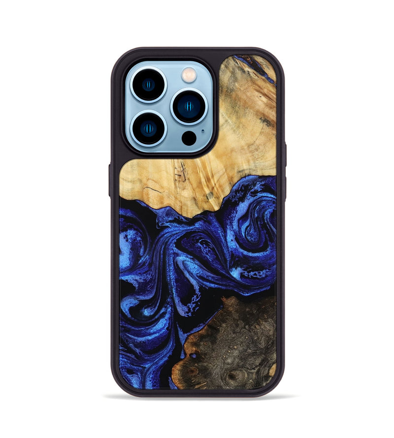 iPhone 14 Pro Wood Phone Case - Tarah (Blue, 791880)