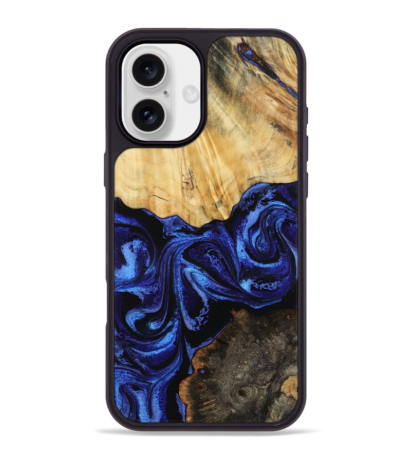 iPhone 16 Plus Wood Phone Case - Tarah (Blue, 791880)