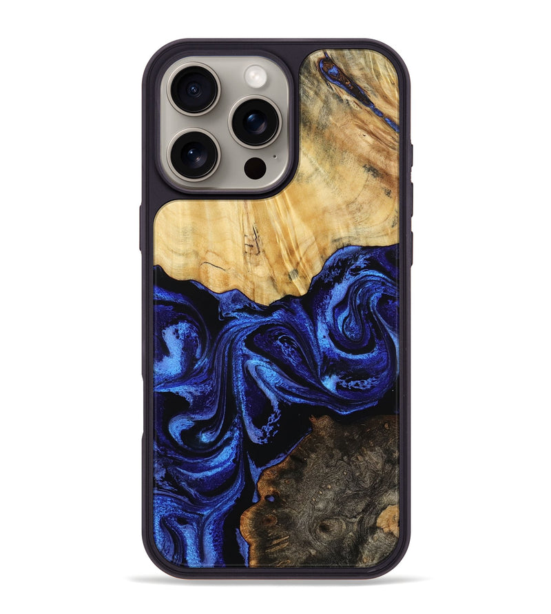 iPhone 16 Pro Max Wood Phone Case - Tarah (Blue, 791880)
