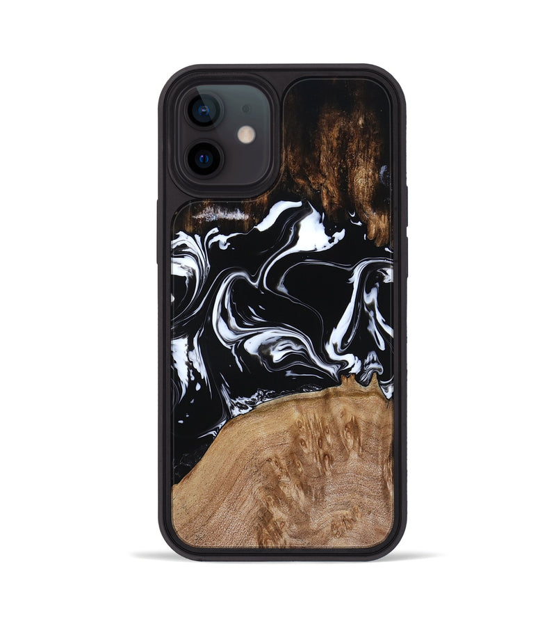 iPhone 12 Wood Phone Case - Rickie (Black & White, 791911)