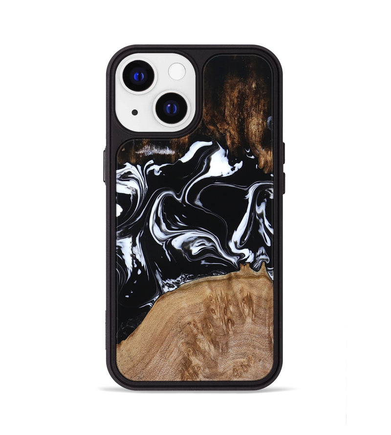 iPhone 13 Wood Phone Case - Rickie (Black & White, 791911)