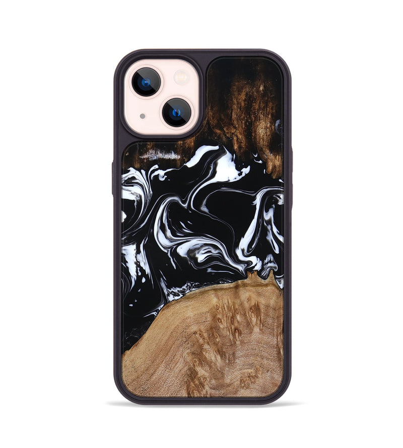 iPhone 14 Wood Phone Case - Rickie (Black & White, 791911)