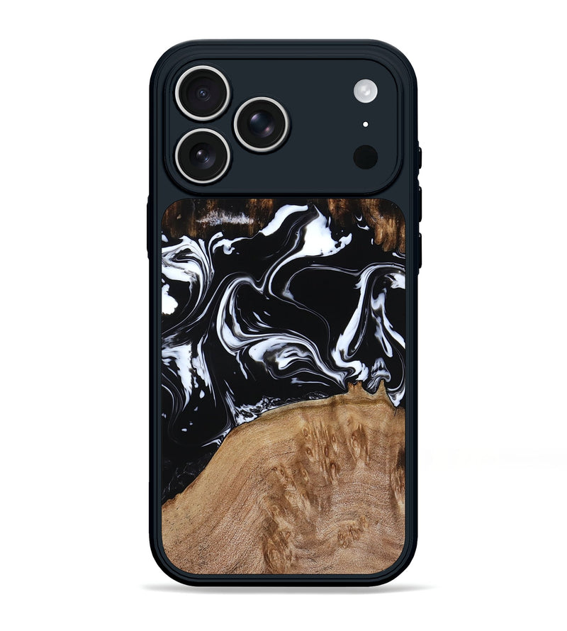 iPhone 17 Pro Max Wood Phone Case - Rickie (Black & White, 791911)