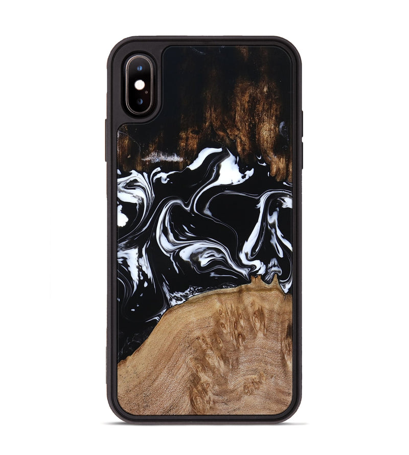 iPhone Xs Max Wood Phone Case - Rickie (Black & White, 791911)
