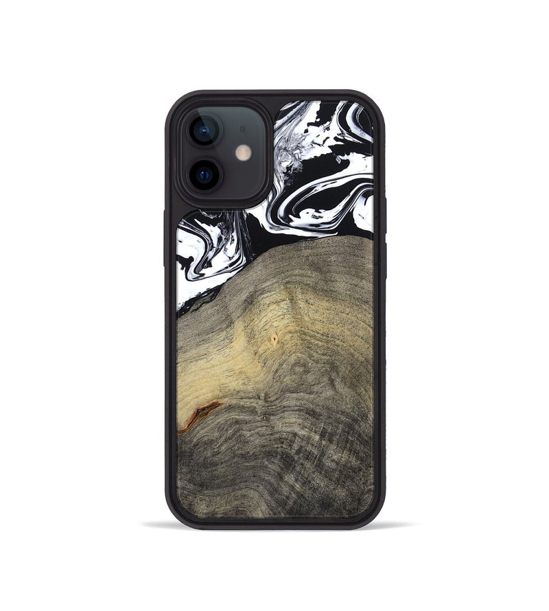 iPhone 12 mini Wood Phone Case - Trent (Black & White, 791914)