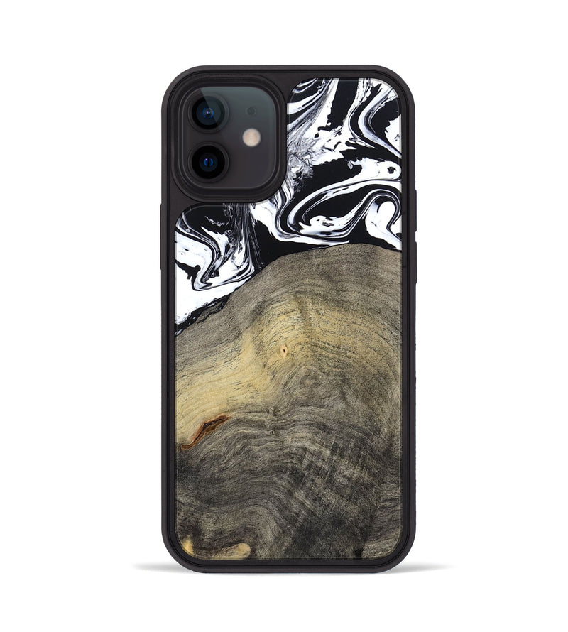 iPhone 12 Wood Phone Case - Trent (Black & White, 791914)