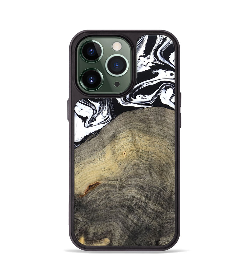 iPhone 13 Pro Wood Phone Case - Trent (Black & White, 791914)