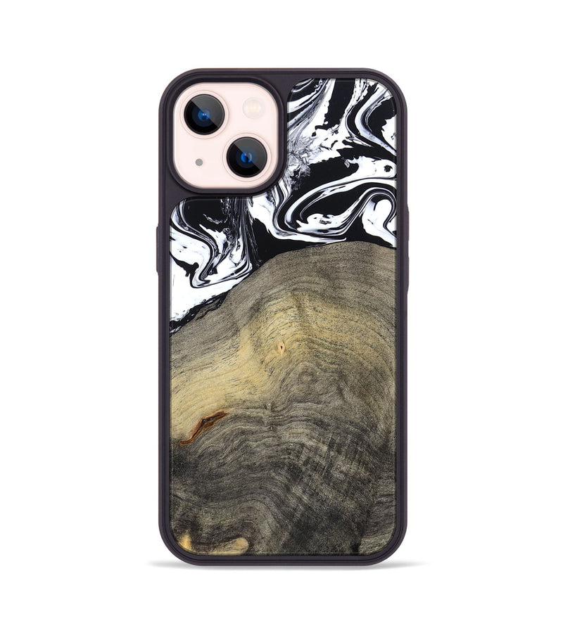 iPhone 14 Wood Phone Case - Trent (Black & White, 791914)